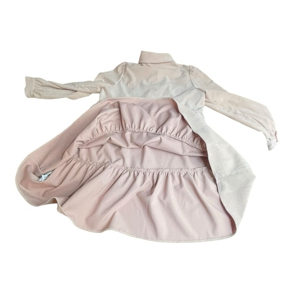 ZARA Pink Corduroy Babydoll Dress Size Small Tiered Casual Summer Spring Boho - Picture 7 of 10